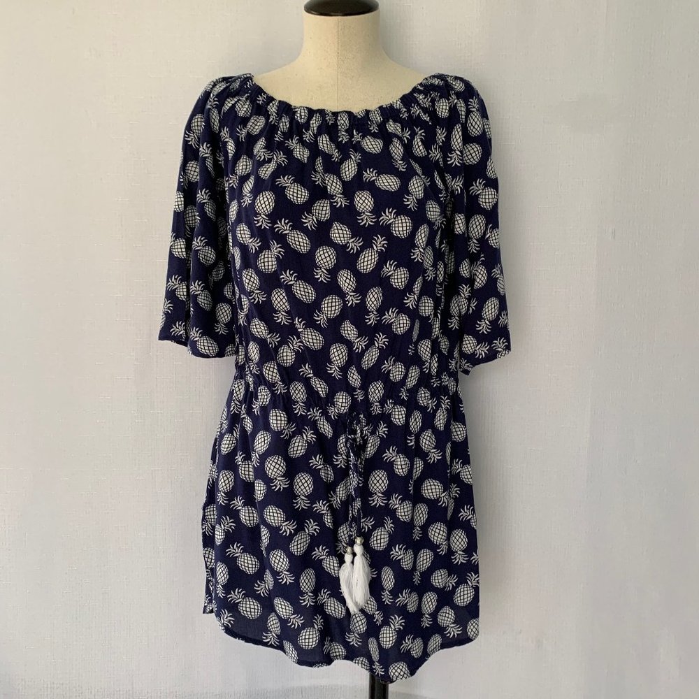 SPIAGGIA DOLCE Pineapple Tunic Mini Dress Coverup